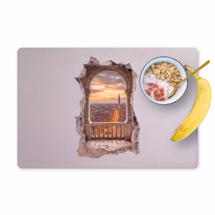 Placemat - 6 stuks - Stad - Zonsondergang - Architectuur — 1