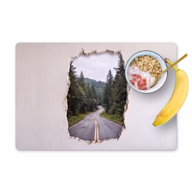 Placemat - 6 stuks - Weg - Bos - Natuur — 1