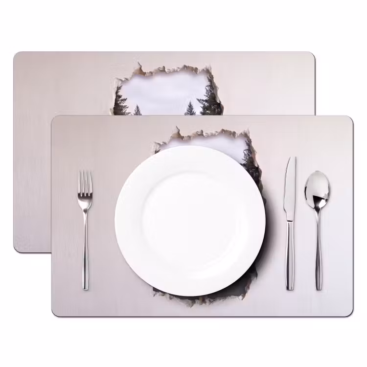 Placemat - 6 stuks - Weg - Bos - Natuur — 2