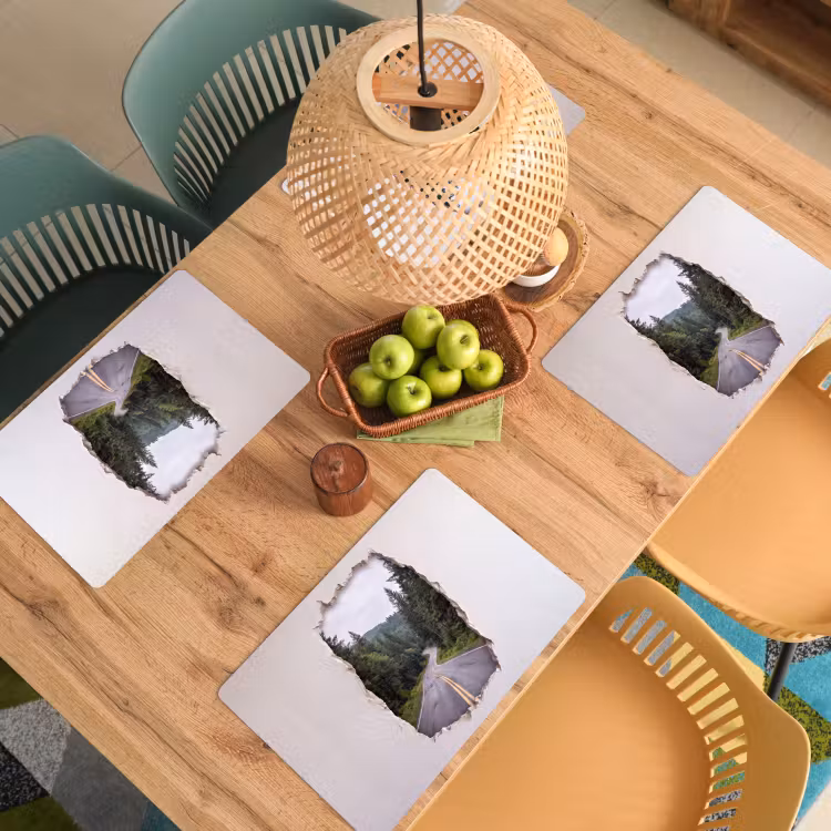 Placemat - 6 stuks - Weg - Bos - Natuur — 4