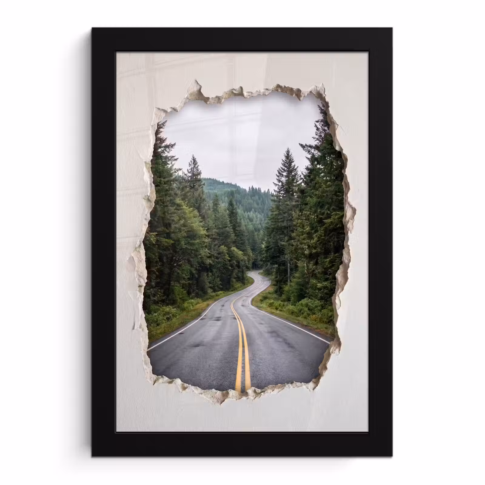 Poster met lijst - Weg - Bos - Natuur — 1