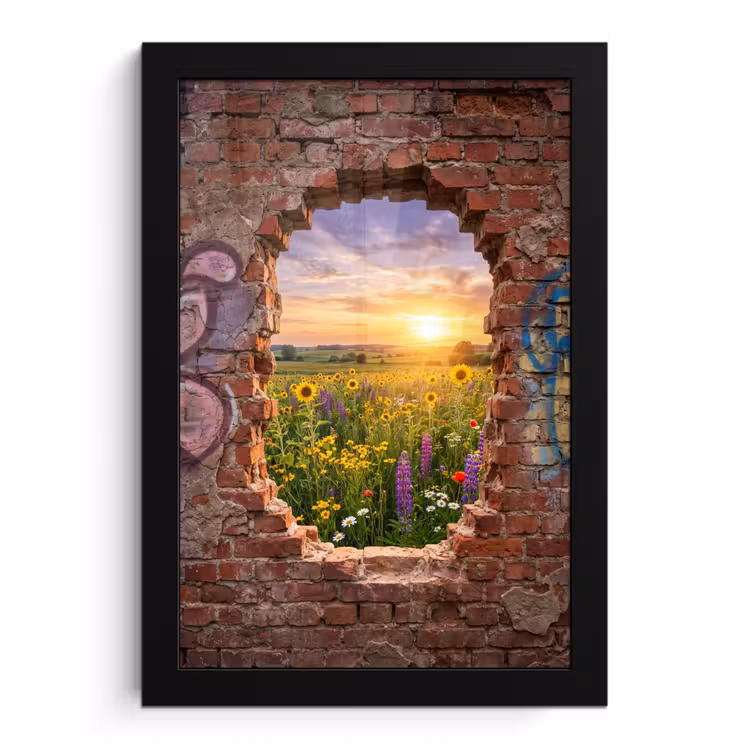 Poster met lijst - Bloemen - Veld - Natuur — 1