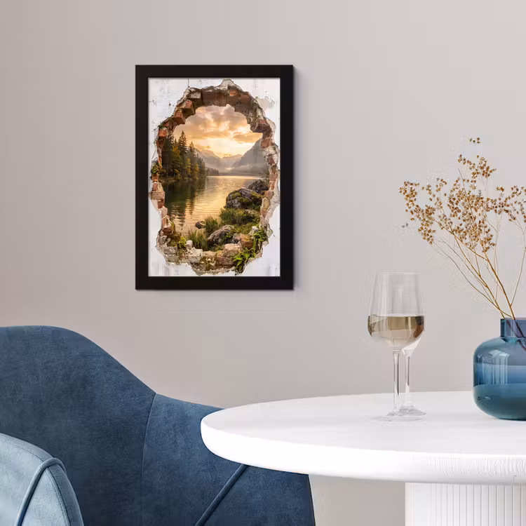 Poster met lijst - Muur - Landschap - Natuur — 2