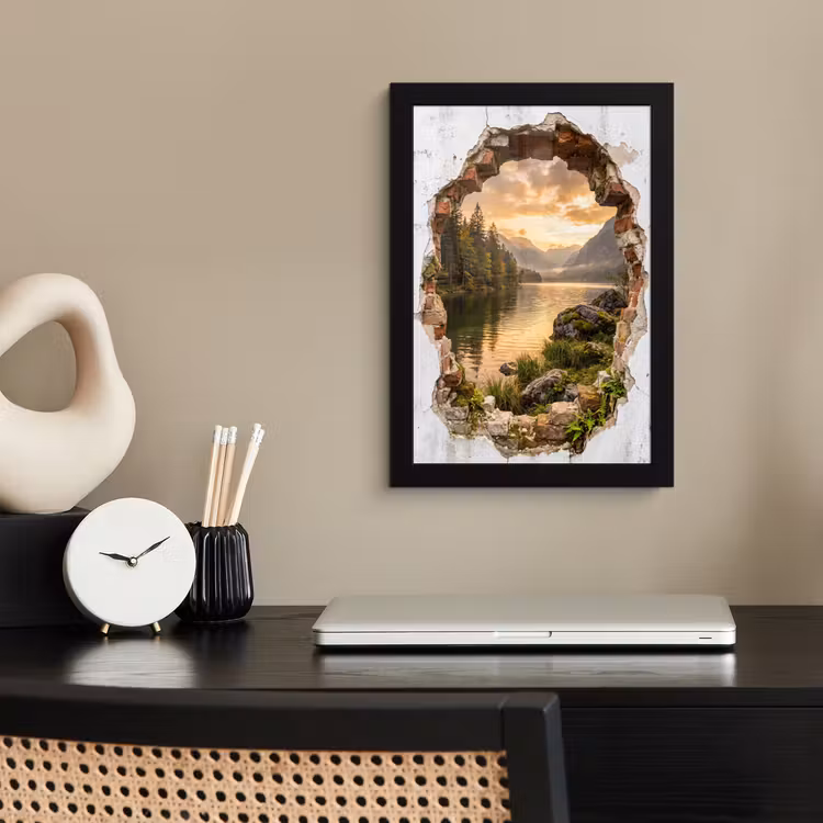 Poster met lijst - Muur - Landschap - Natuur — 3