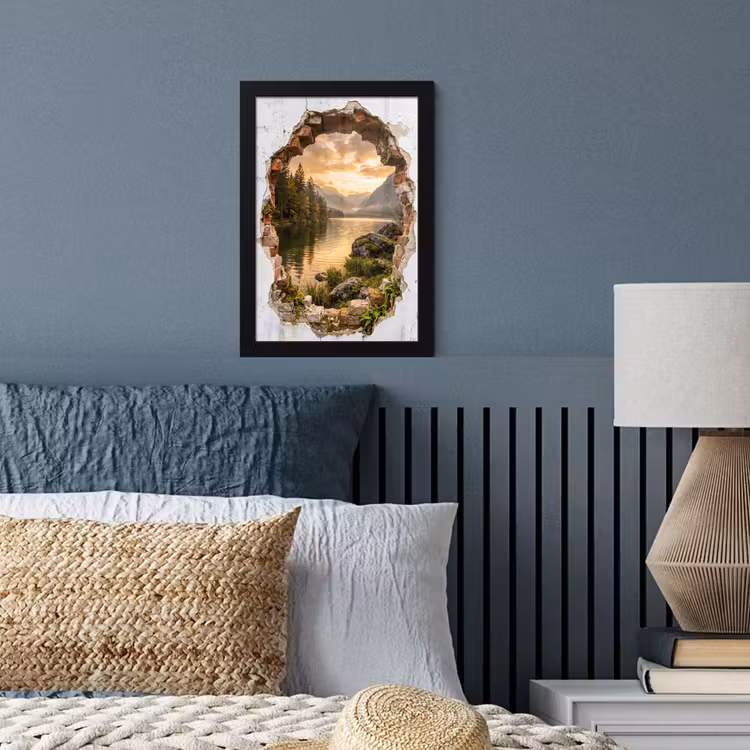 Poster met lijst - Muur - Landschap - Natuur — 4