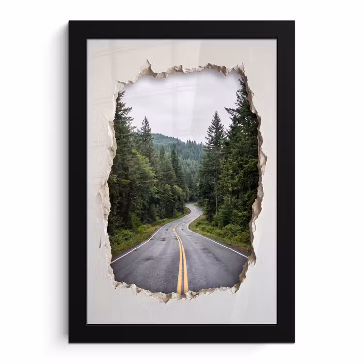 Poster met lijst - Weg - Bos - Natuur — 1