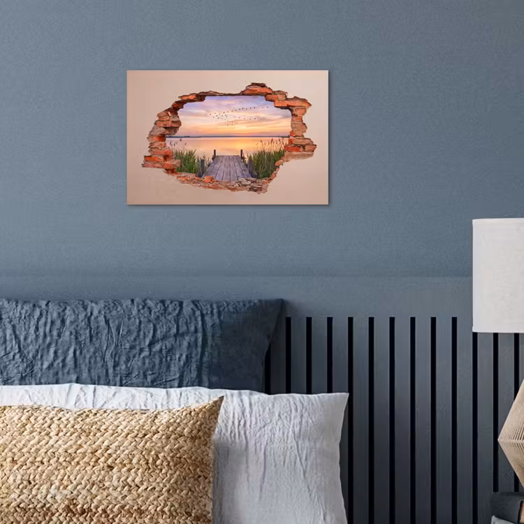 Poster - Muur - Landschap - Illusie — 3
