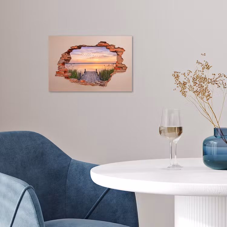 Poster - Muur - Landschap - Illusie — 4