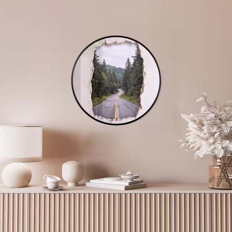 Ronde fotolijst - Weg - Bos - Natuur — 5