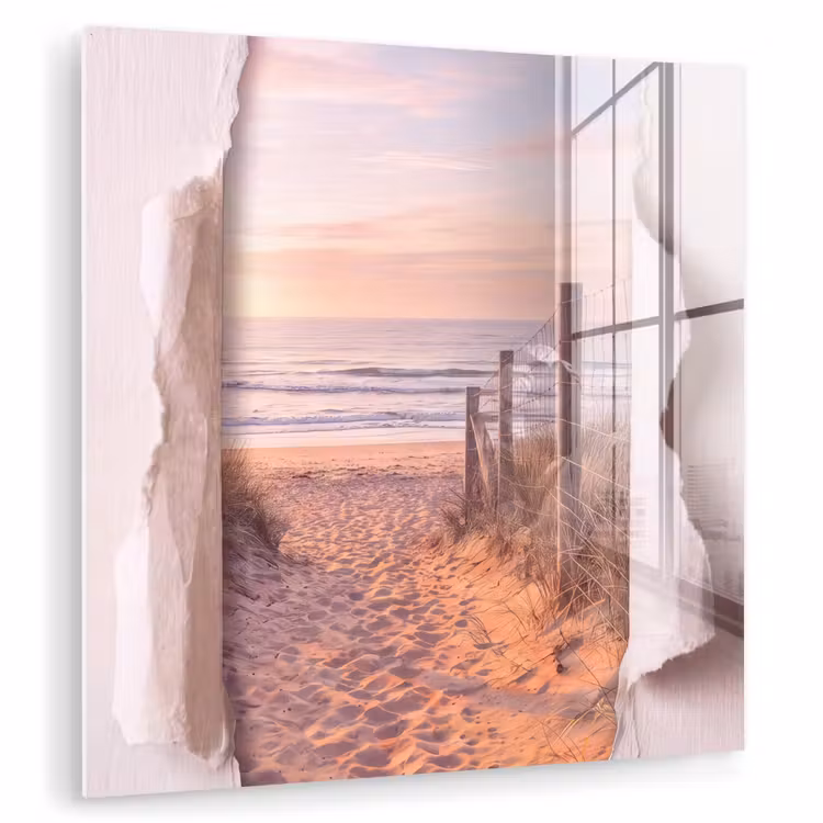 Glas schilderij - Duin - Pad - Kust — 1