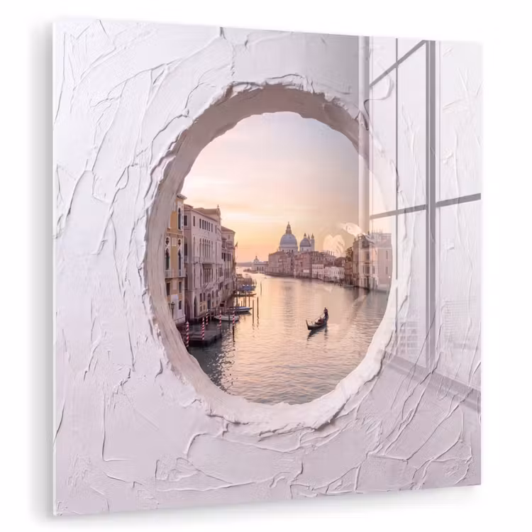 Glas schilderij - Gondel - Kanaal - Venetië — 1