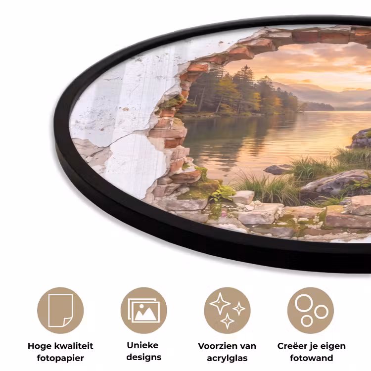 Ronde fotolijst - Muur - Landschap - Natuur — 2