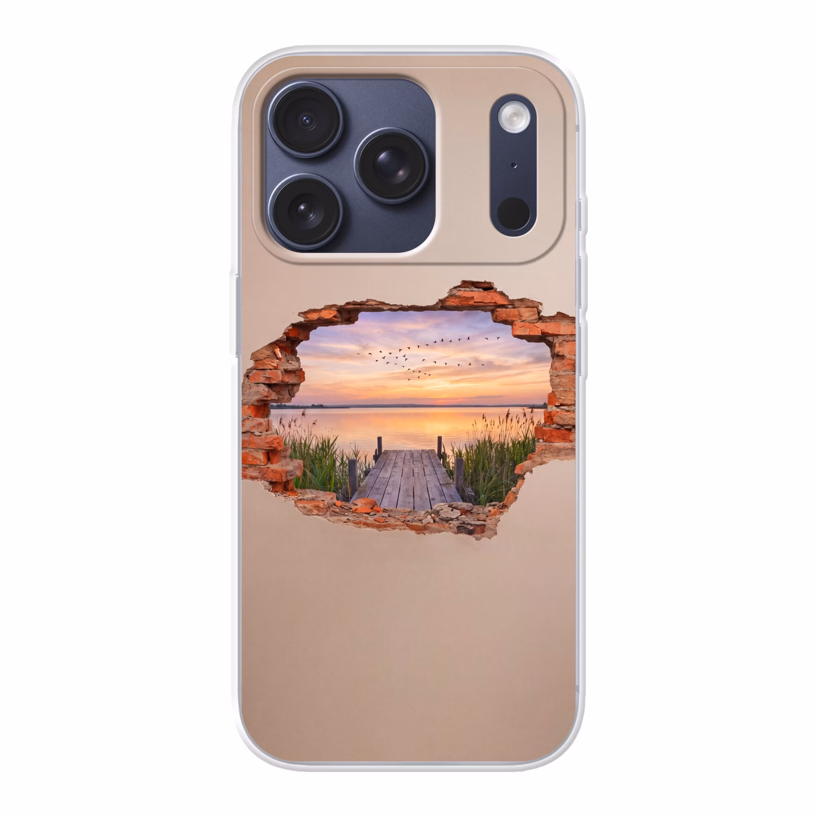 Telefoonhoesje - Muur - Landschap - Illusie — 1