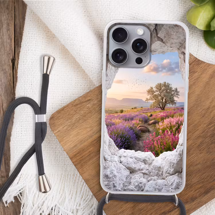 Telefoonhoesje met koord - Bloemen - Pad - Natuur — 3
