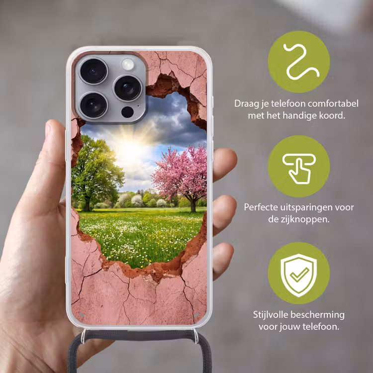 Telefoonhoesje met koord - Natuur - Lente - Zon — 4