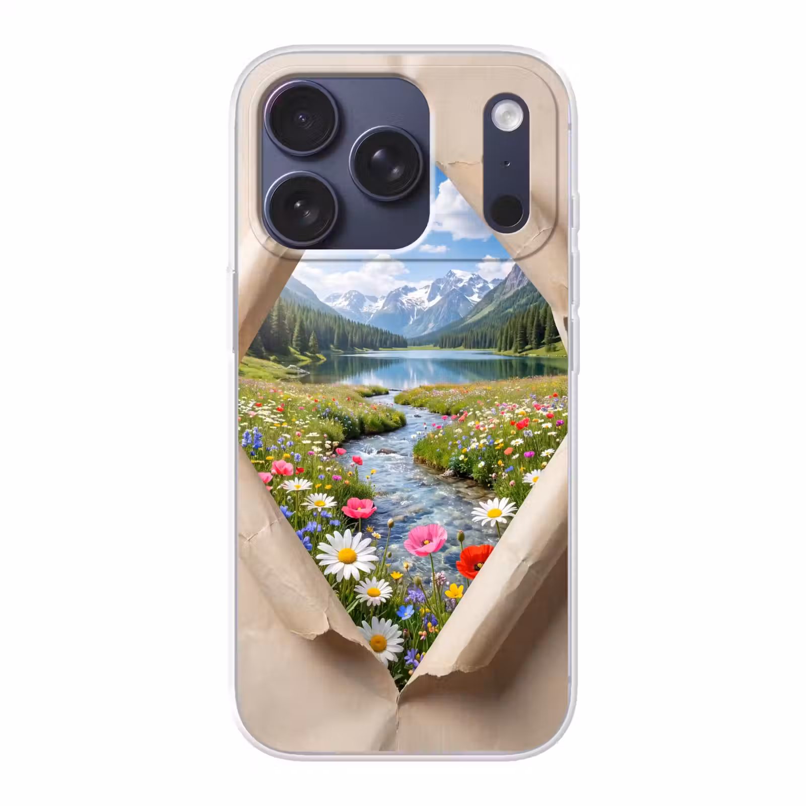 Telefoonhoesje - Bloemen - Rivier - Landschap — 1