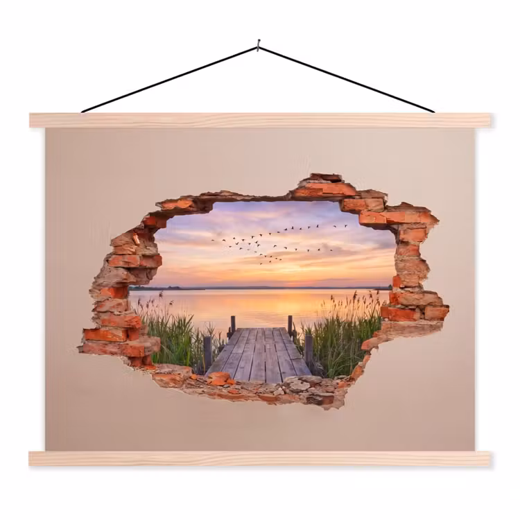 Schoolplaat - Muur - Landschap - Illusie — 1