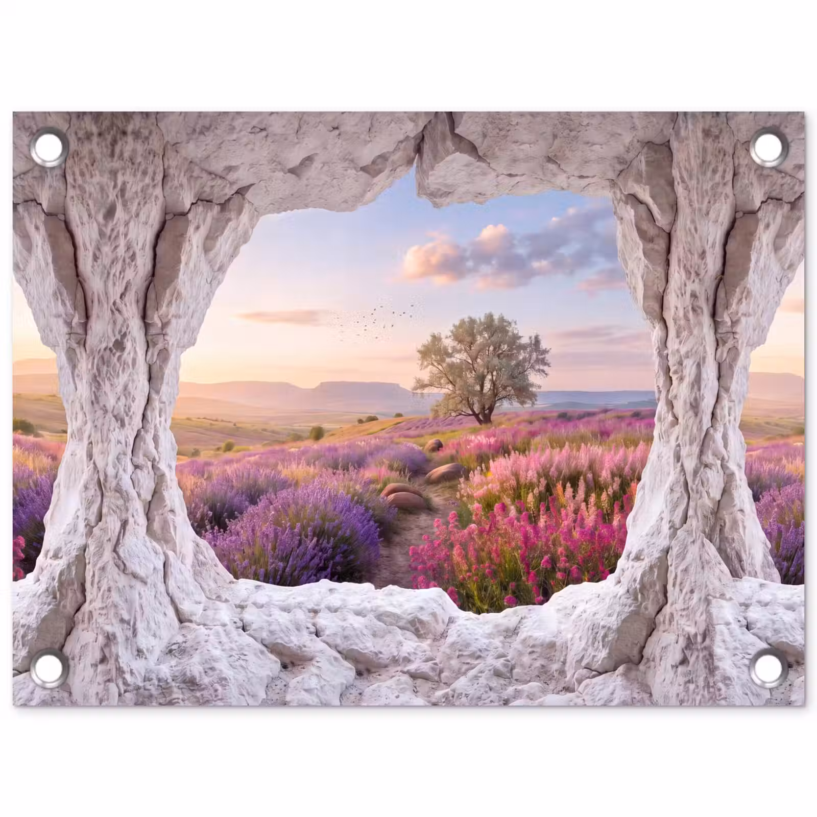 Tuinposter - Bloemen - Pad - Natuur — 1