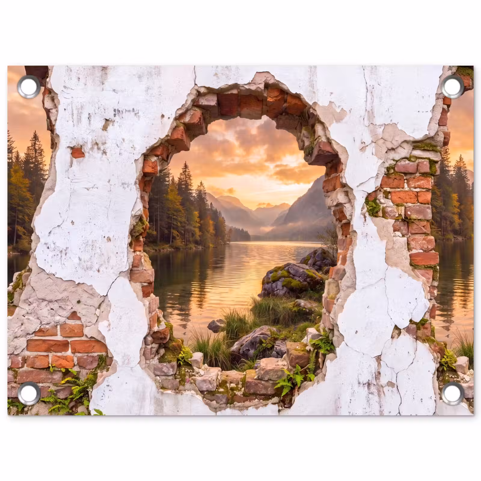 Tuinposter - Muur - Landschap - Natuur — 1