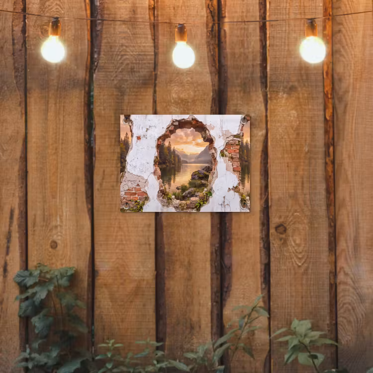 Tuinposter - Muur - Landschap - Natuur — 2