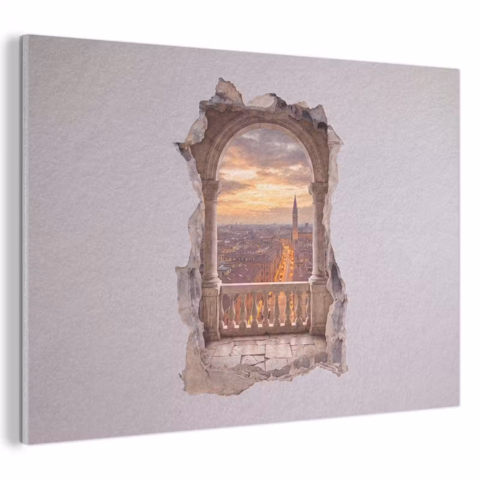 Akoestisch schilderij - Stad - Zonsondergang - Architectuur — 1