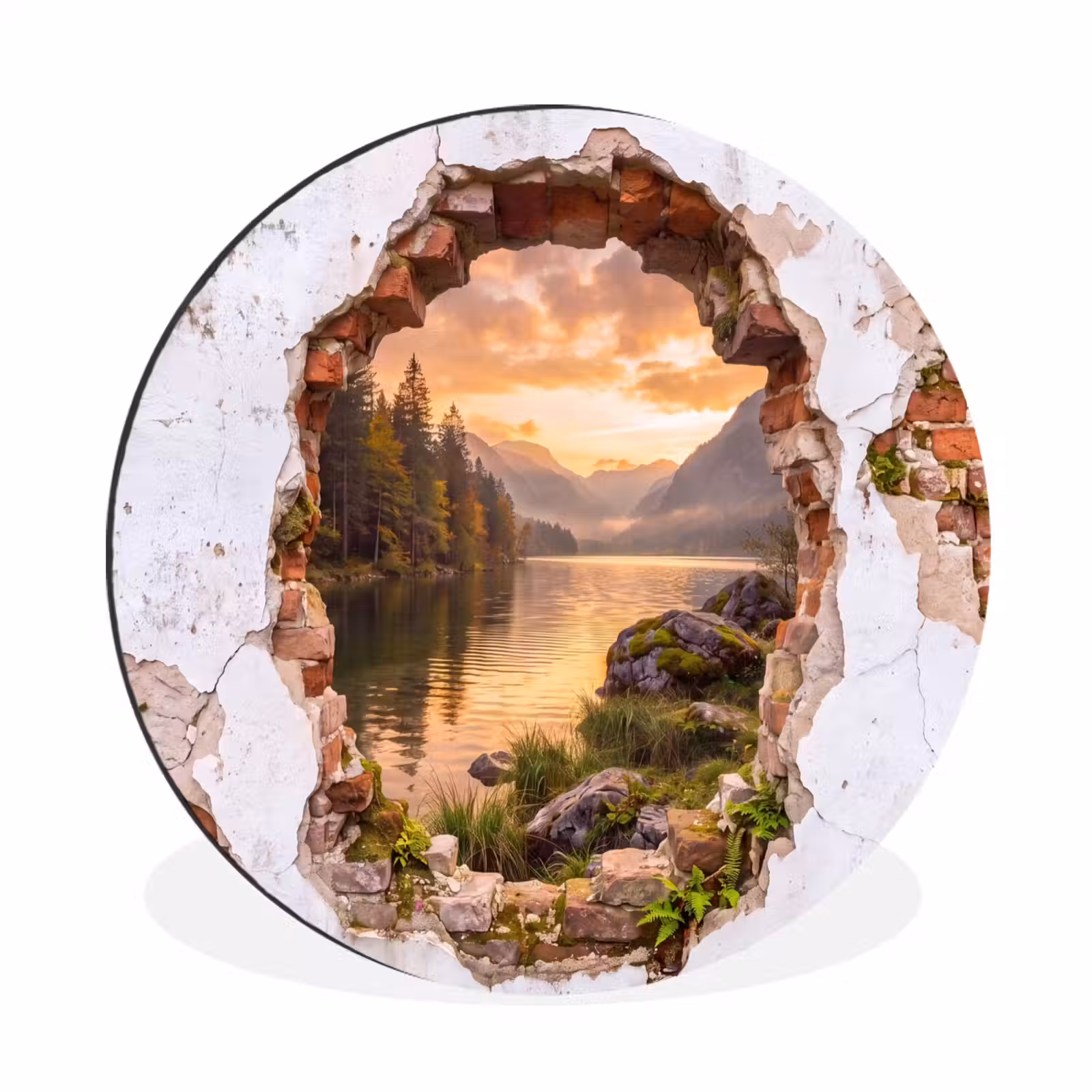Muurcirkel aluminium - Muur - Landschap - Natuur — 1