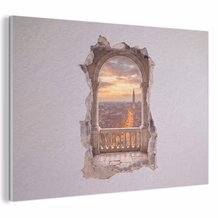 Akoestisch schilderij - Stad - Zonsondergang - Architectuur — 1