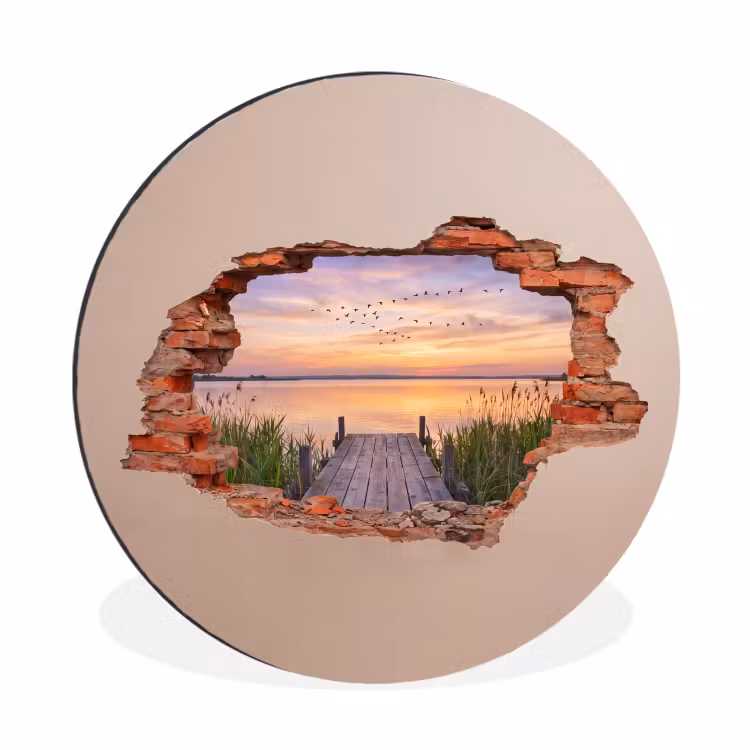 Muurcirkel aluminium - Muur - Landschap - Illusie — 1
