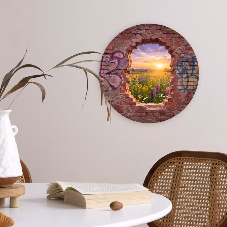 Muurcirkel glas - Bloemen - Veld - Natuur — 4
