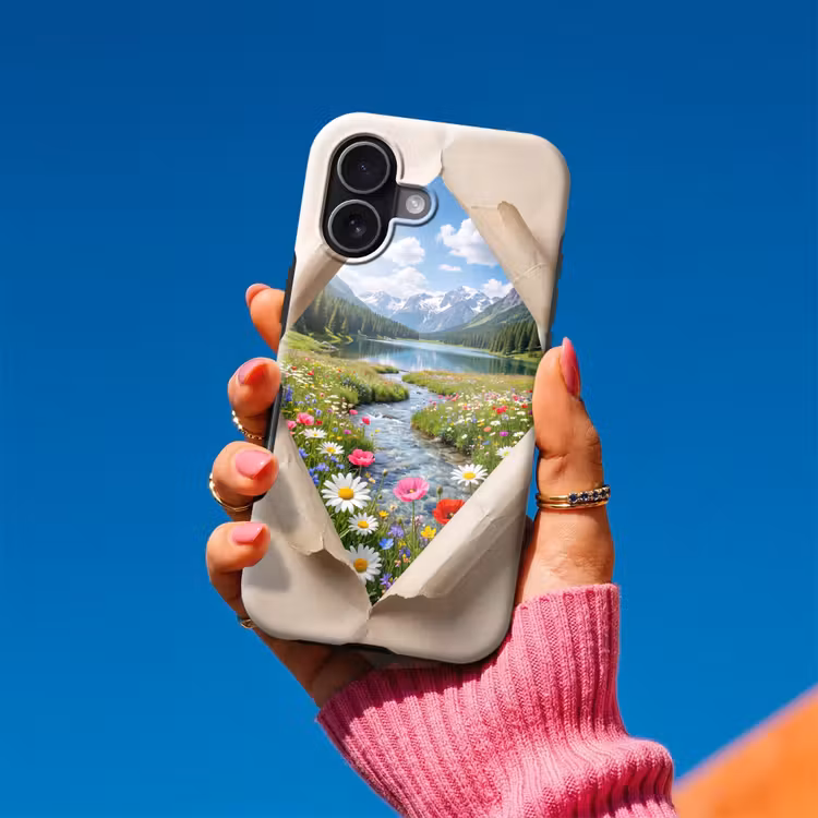 Telefoonhoesje Toughcase - Bloemen - Rivier - Landschap — 2