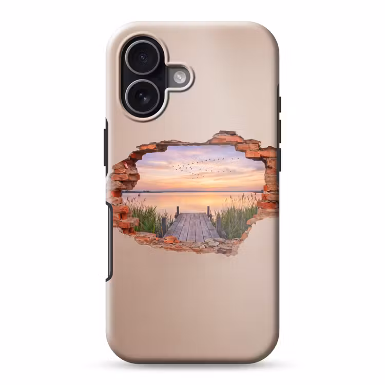 Telefoonhoesje Toughcase - Muur - Landschap - Illusie — 1
