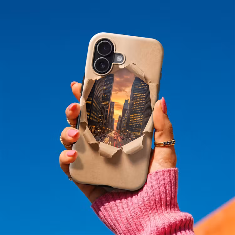 Telefoonhoesje Toughcase - Stad - Zonsondergang - Papier — 2