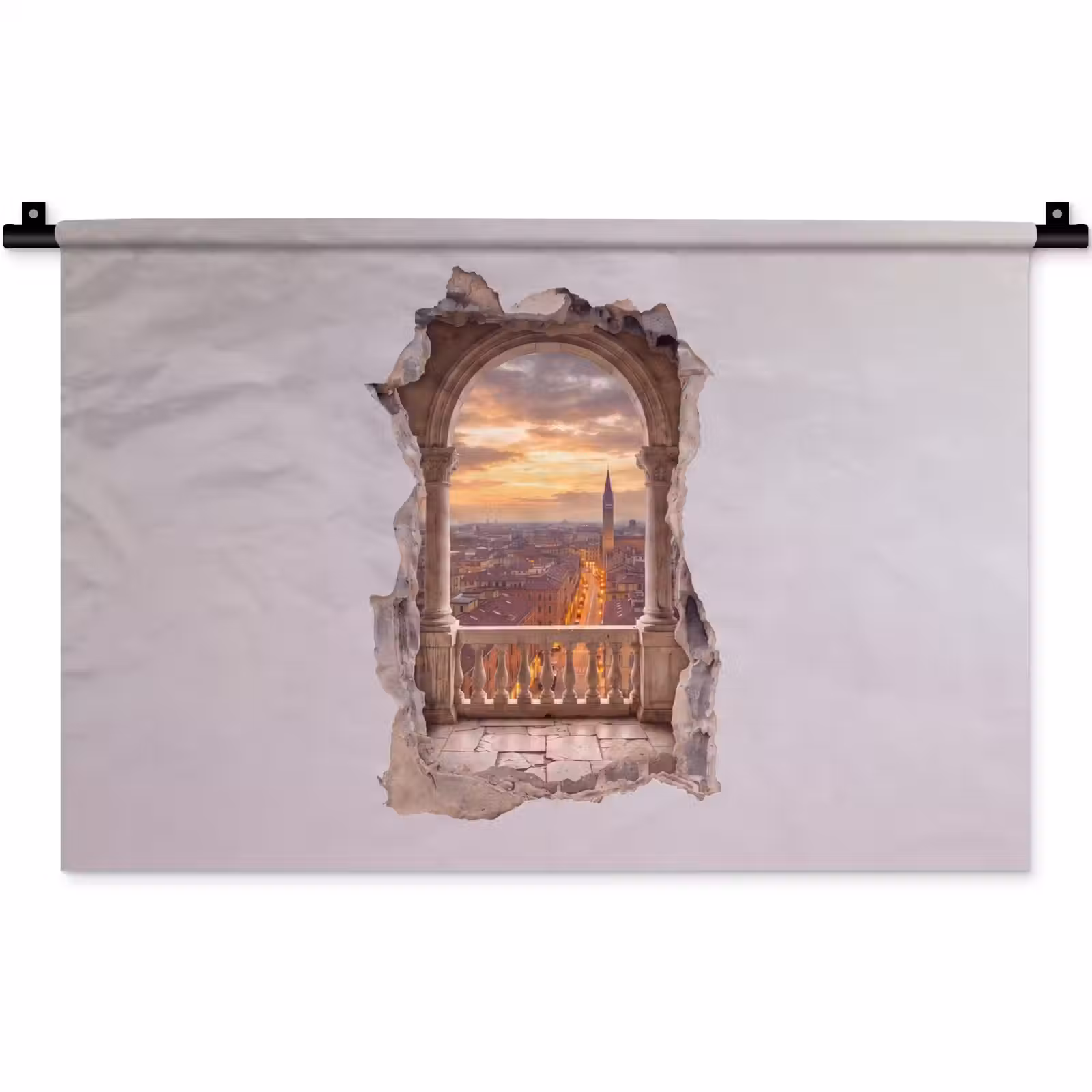 Wandkleed - Stad - Zonsondergang - Architectuur — 1