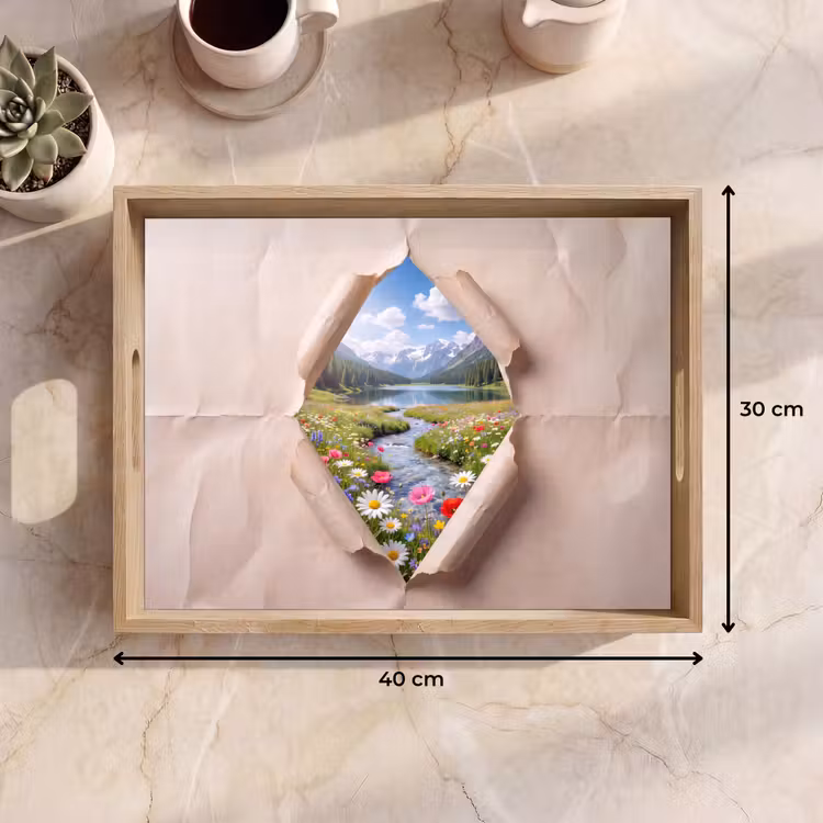 Dienblad - Bloemen - Rivier - Landschap — 9