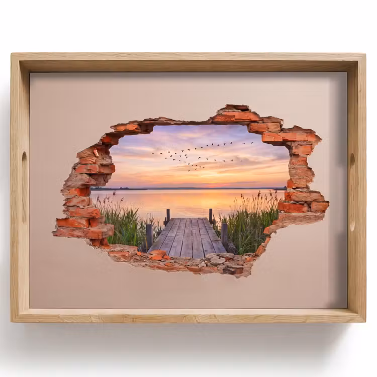 Dienblad - Muur - Landschap - Illusie — 1
