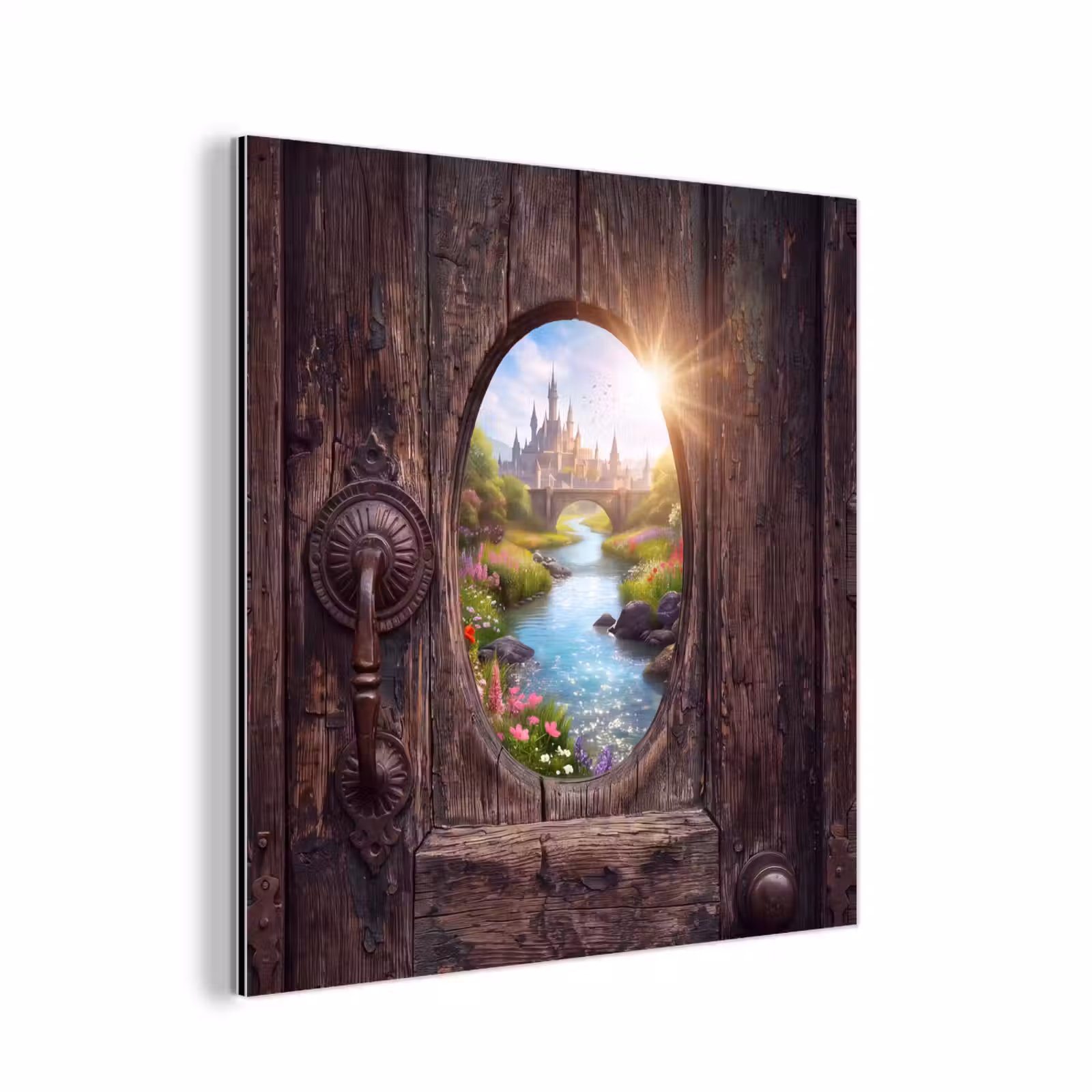 Aluminium schilderij - Kasteel - Rivier - Natuur — 1