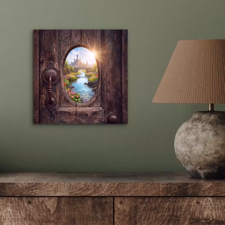 Aluminium schilderij - Kasteel - Rivier - Natuur — 3
