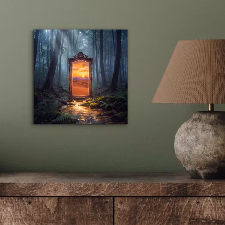 Aluminium schilderij - Spiegel - Bos - Natuur — 3