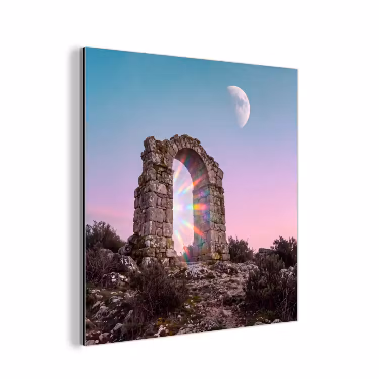 Aluminium schilderij - Boog - Regenboog - Maan — 1