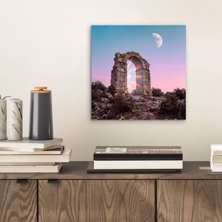 Aluminium schilderij - Boog - Regenboog - Maan — 2