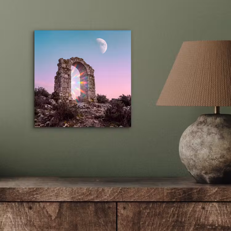 Aluminium schilderij - Boog - Regenboog - Maan — 3