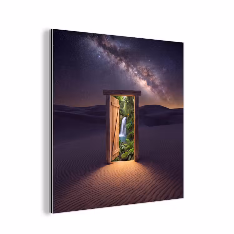 Aluminium schilderij - Deur - Woestijn - Natuur — 1
