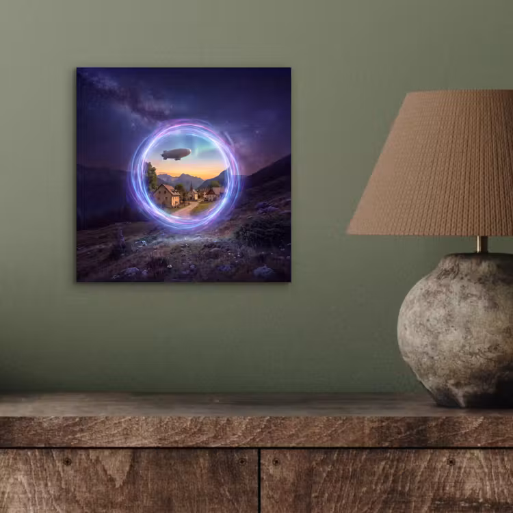 Aluminium schilderij - Portaal - Dorp - Fantasie — 3