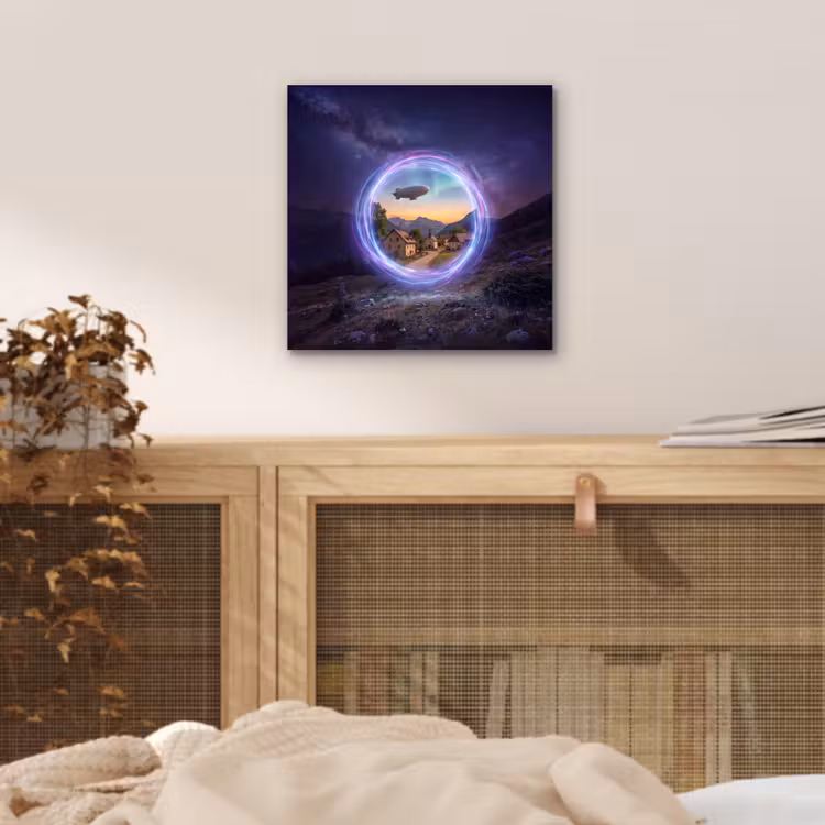 Aluminium schilderij - Portaal - Dorp - Fantasie — 4