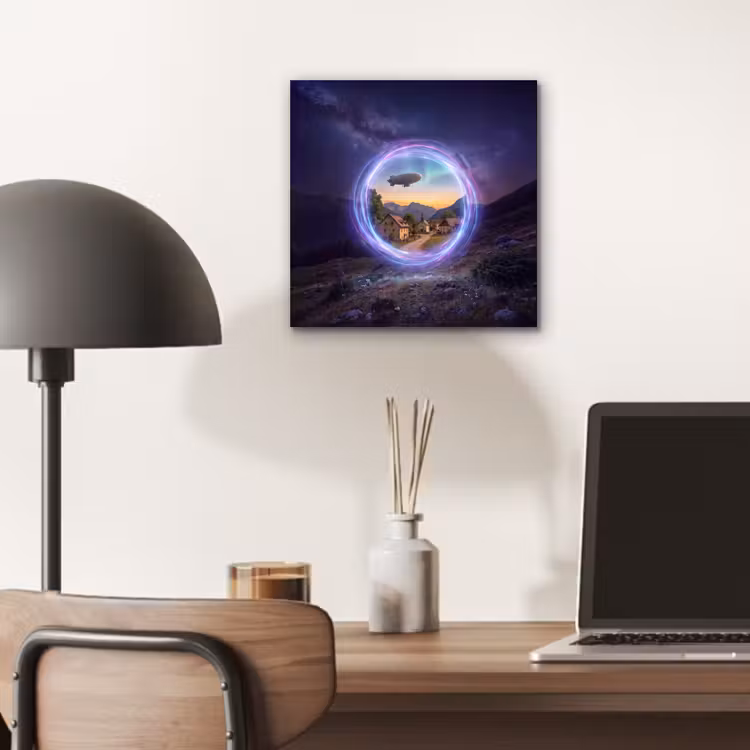 Aluminium schilderij - Portaal - Dorp - Fantasie — 6