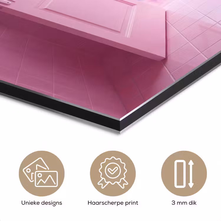 Aluminium schilderij - Roze deur - Fantasie — 7