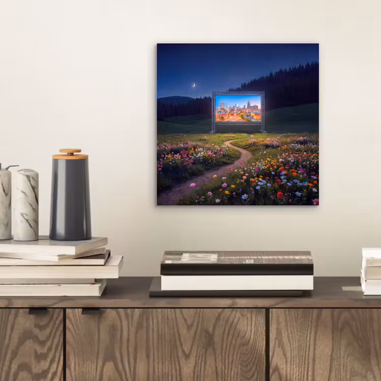 Aluminium schilderij - Scherm - Stad - Natuur — 2