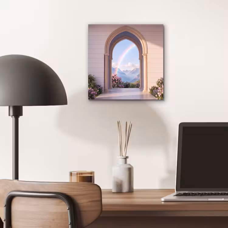 Aluminium schilderij - Boog - Bergen - Regenboog — 6