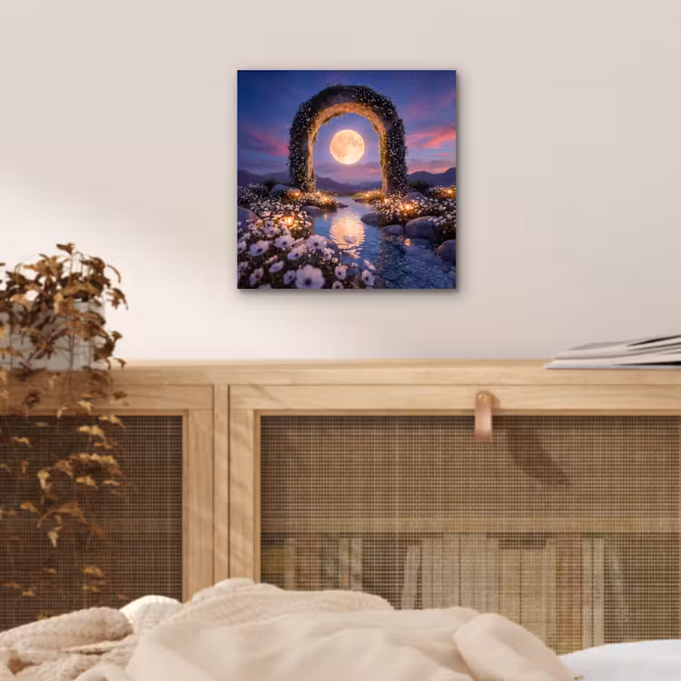 Aluminium schilderij - Boog - Maan - Nacht — 4