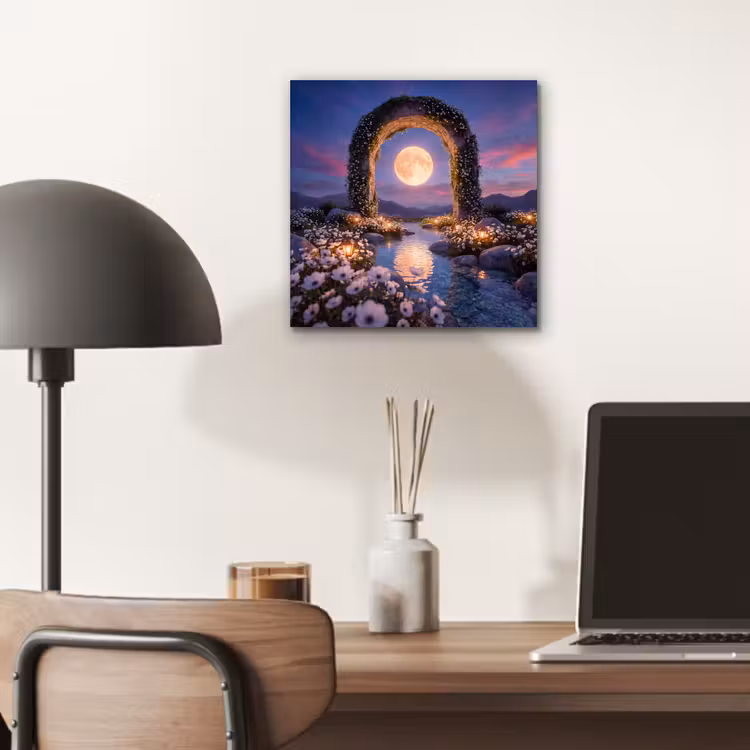 Aluminium schilderij - Boog - Maan - Nacht — 6
